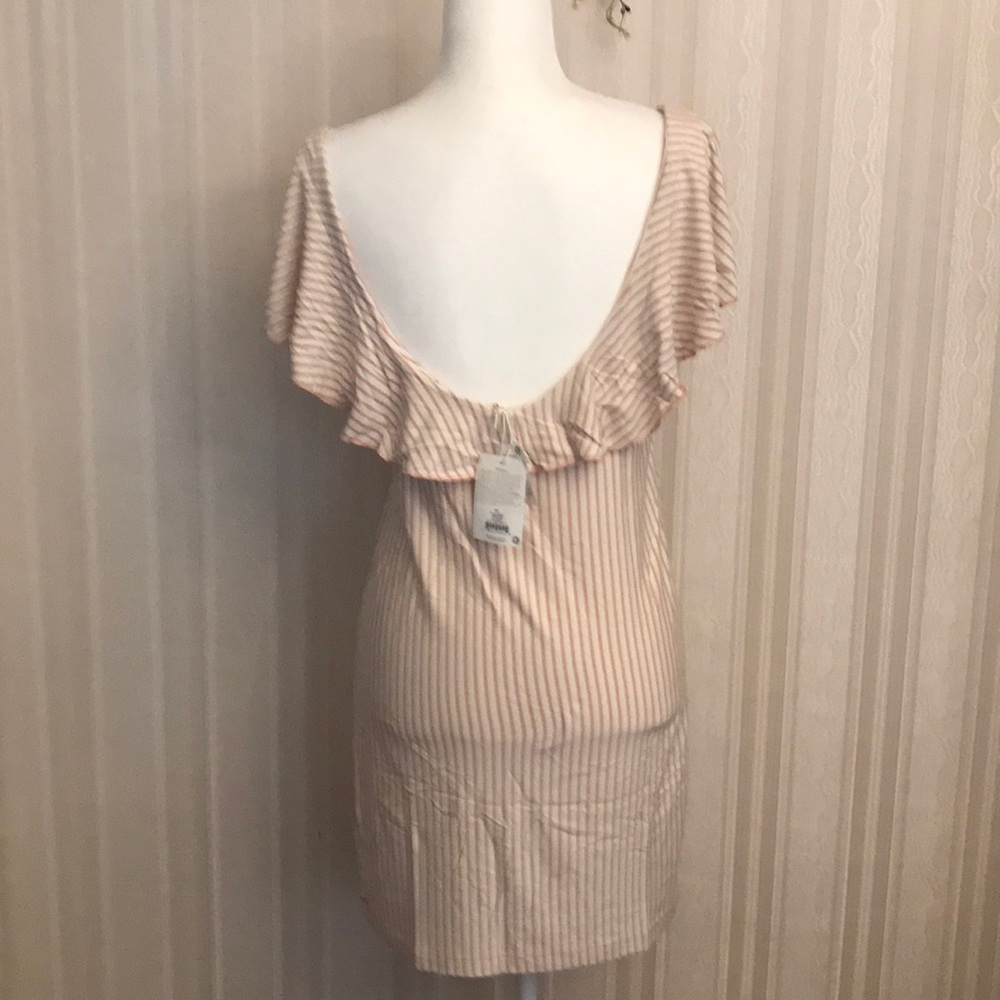 Obey Briar Striped Ruffle Dress. - Picture 3 of 3
